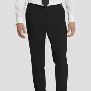 NEW 33W x 30L Egara Skinny Fit Black Satin Tuxedo Pants